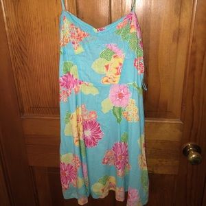 Light blue floral spaghetti strap dress